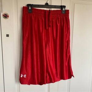 Red Under armour basketball shorts